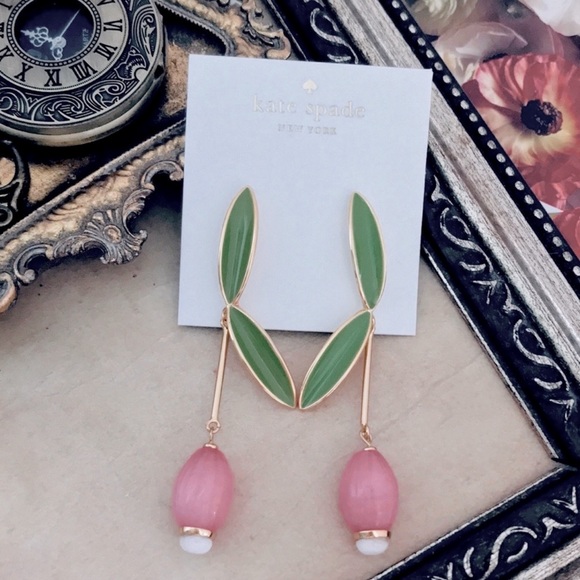 KATE SPADE • Pink Best Buds Linear Earrings - Picture 4 of 4